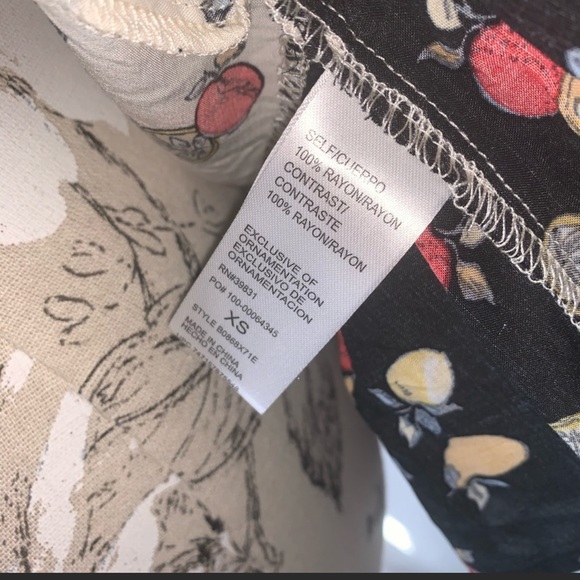 Democracy fruit print off the shoulder blouse smocked neck peasant boho top - Picture 7 of 8